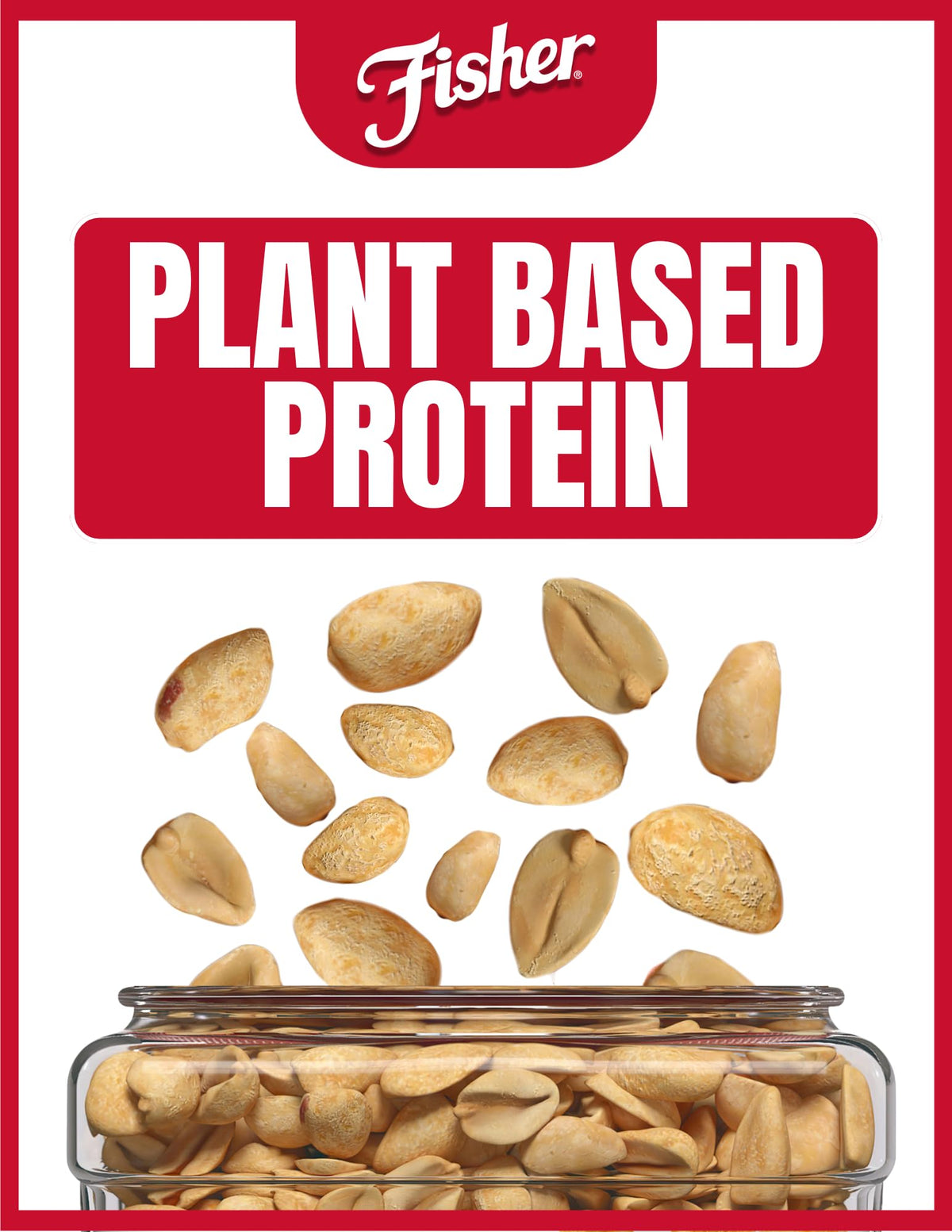 Fisher Snack Sea Salt Dry Roasted Peanuts served in a family-size jar for sharing.