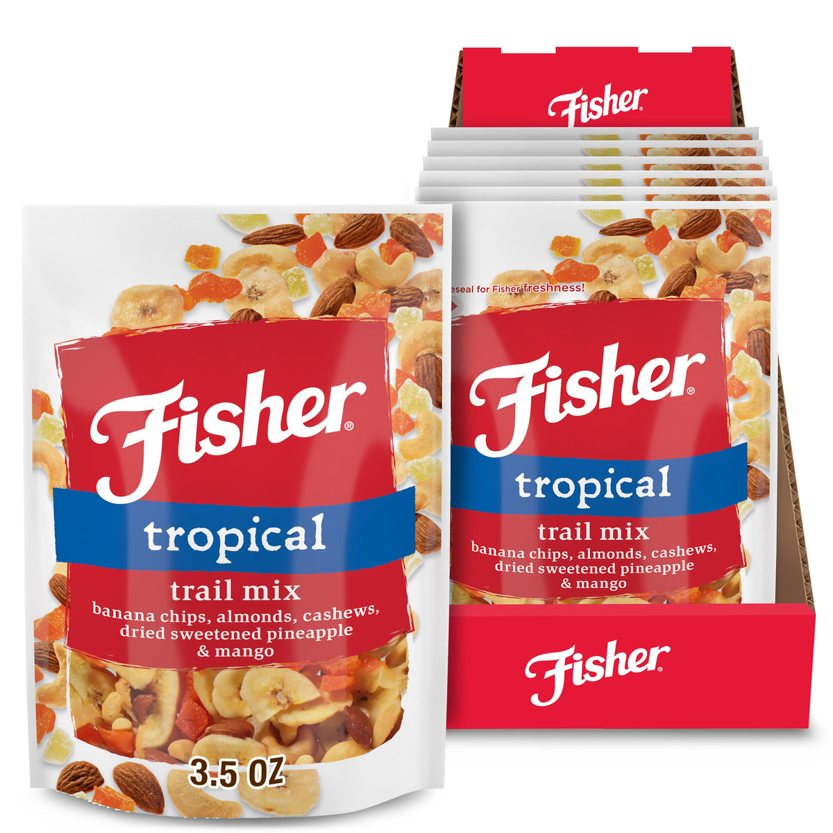 Fisher Snack Tropical Trail Mix banana chips—crisp tropical bites for on-the-go energy