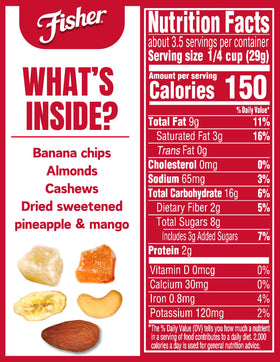 Fisher Snack Tropical Trail Mix dried pineapple—sun-kissed sweetness perfect for lunch boxes