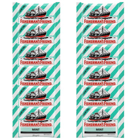 Fisherman's Friend mint lozenges pack 12 front view for on-the-go refreshment.