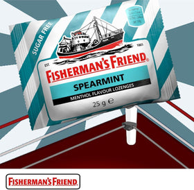 Close-up of sugar-free spearmint lozenge texture and minty aroma