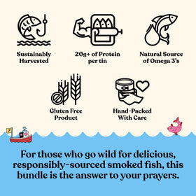 Fishwife 3-pack shelf-stable tins, convenient pantry option.