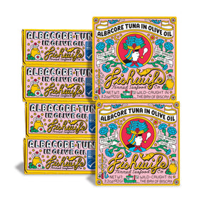 Fishwife albacore tuna in olive oil front view, premium pantry staple for quick meals.