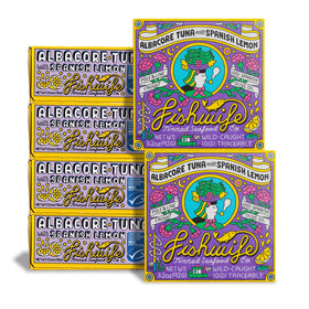 Fishwife Lemon Tuna 6-pack tins ready for quick, protein-rich meals.