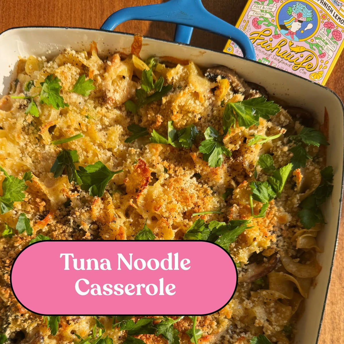 Fishwife Lemon Tuna atop a pasta dish for a flavorful weeknight meal.