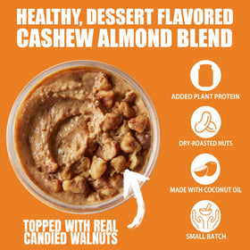 Close-up of dry-roasted cashews and almonds used in Charley’s butter
