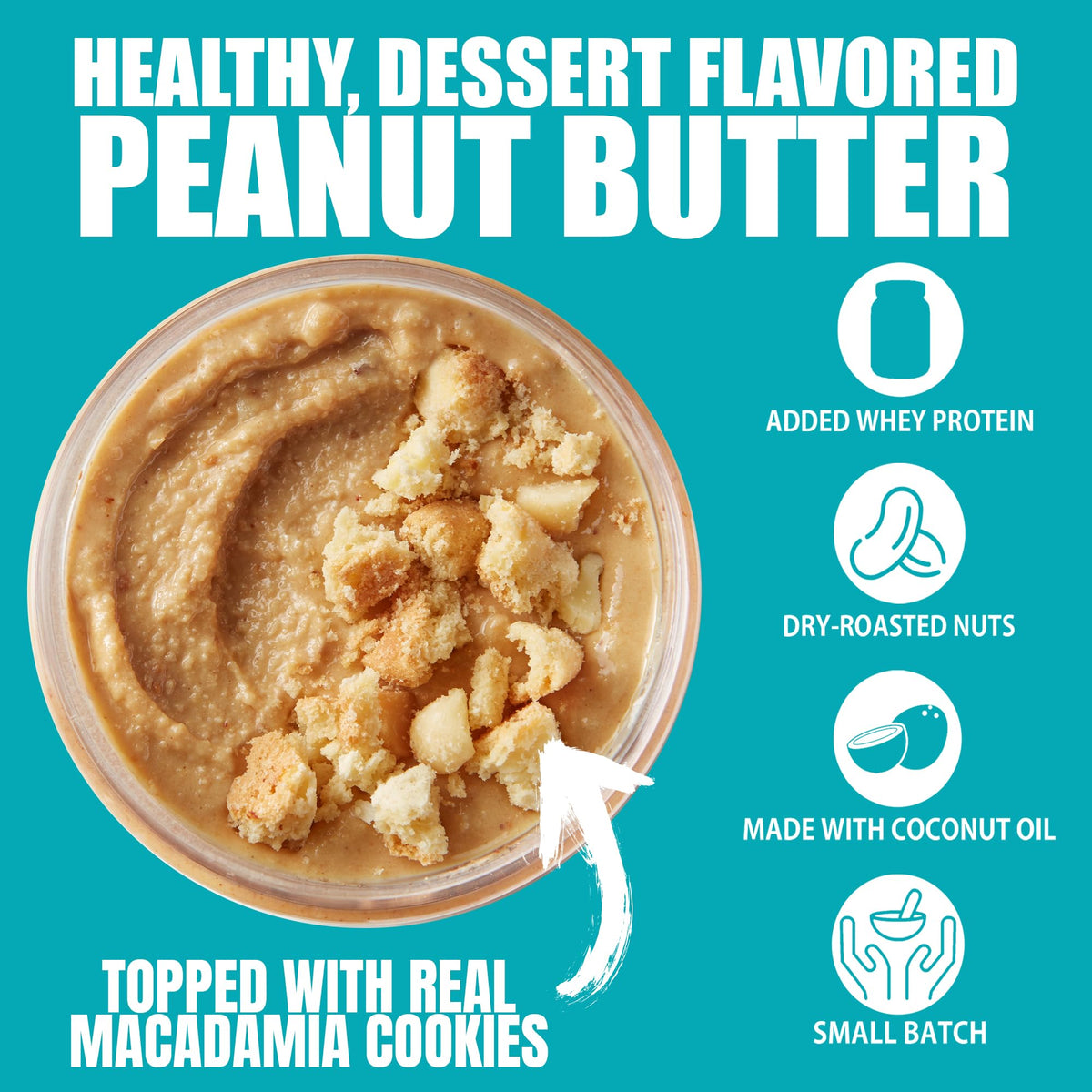 Fit Butters coconut oil-enriched peanut butter highlighting healthy fats and smooth texture