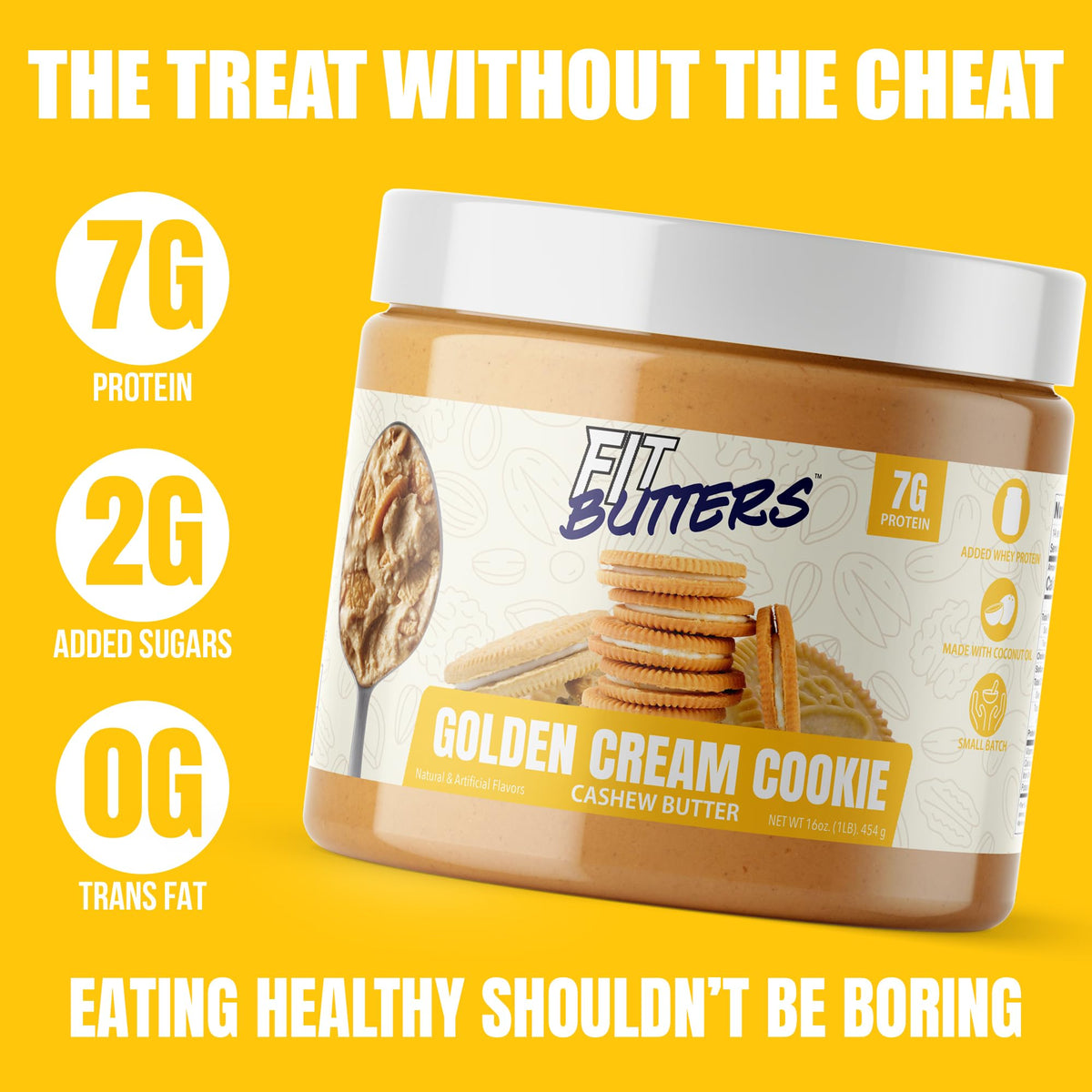 Golden Cream Cookies folded into the spread for real cookie flavor.