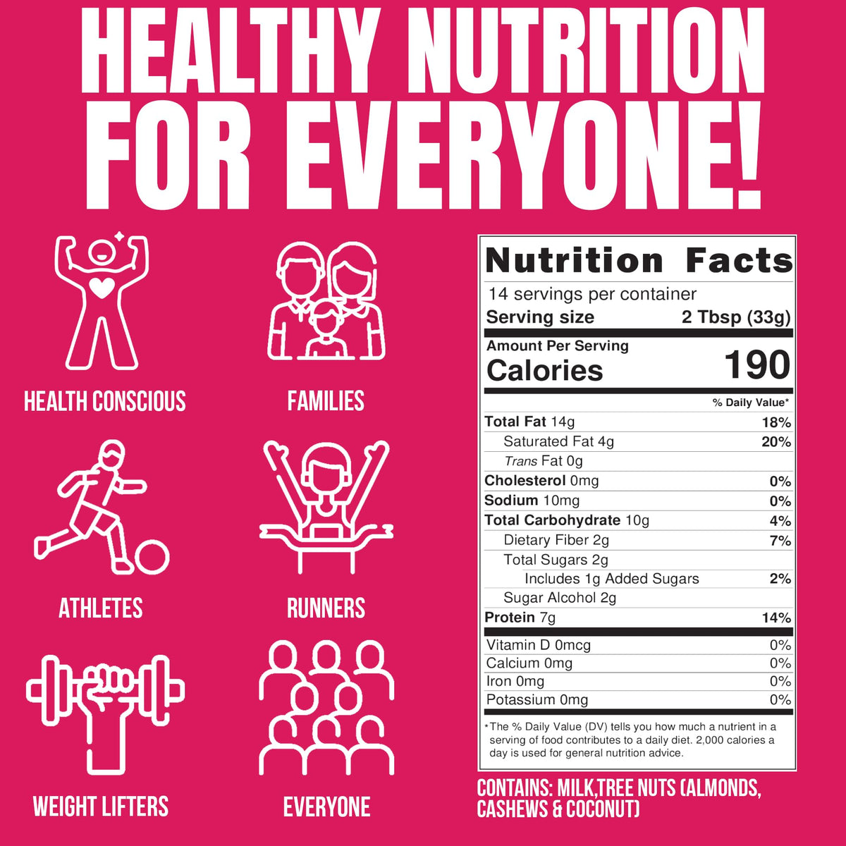 Fit Butters whey protein isolate infused for complete protein.