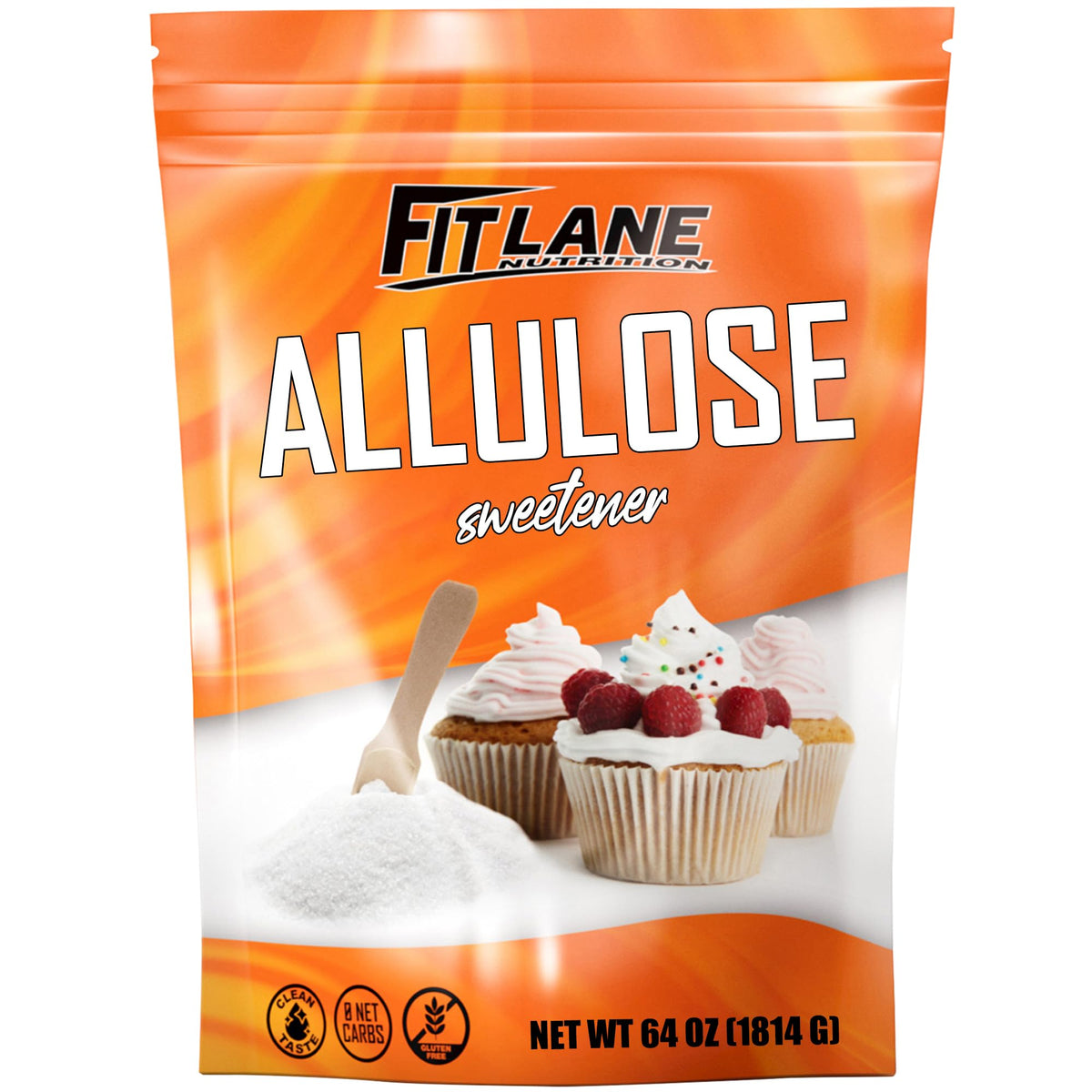 Fit Lane Allulose powder bottle highlighting keto-friendly, low-calorie sweetness.
