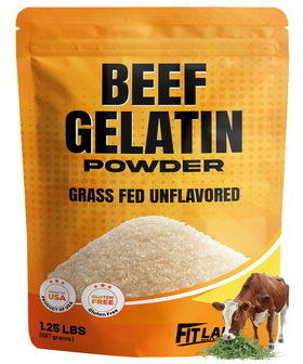 Fit Lane beef gelatin powder 1.25 lb pack for clean thickening.