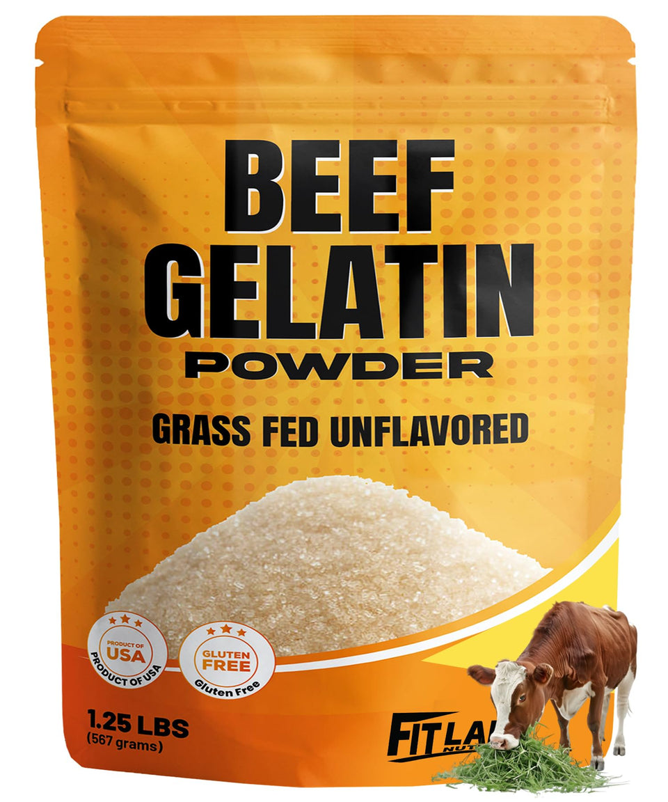 Fit Lane beef gelatin powder 1.25 lb pack for clean thickening.