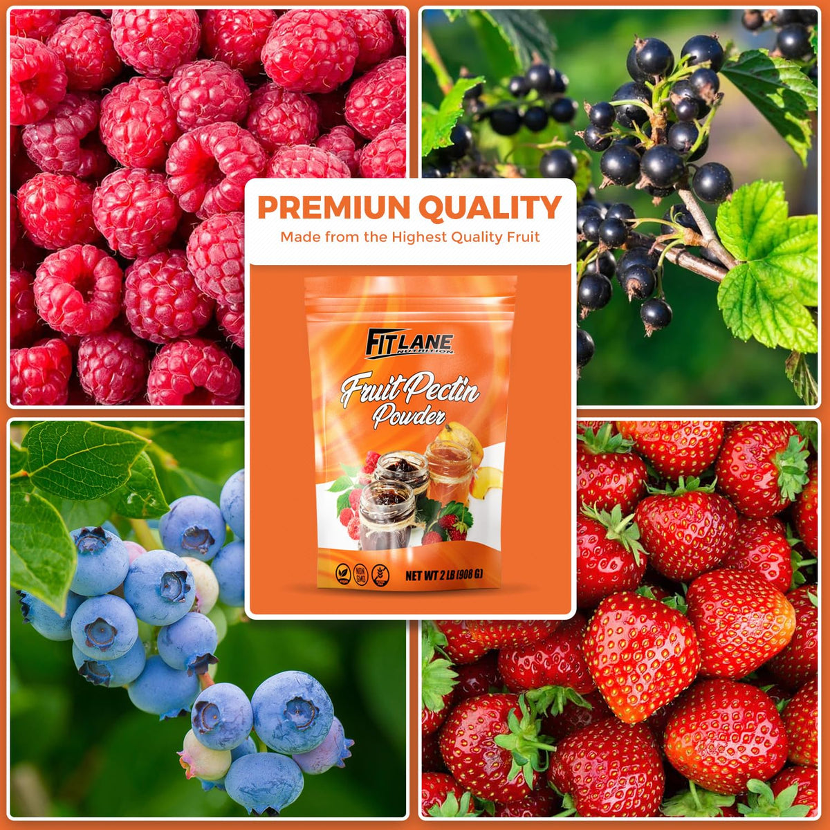 Jar of Fit Lane Fruit Pectin Powder for canning delivers reliable thickening