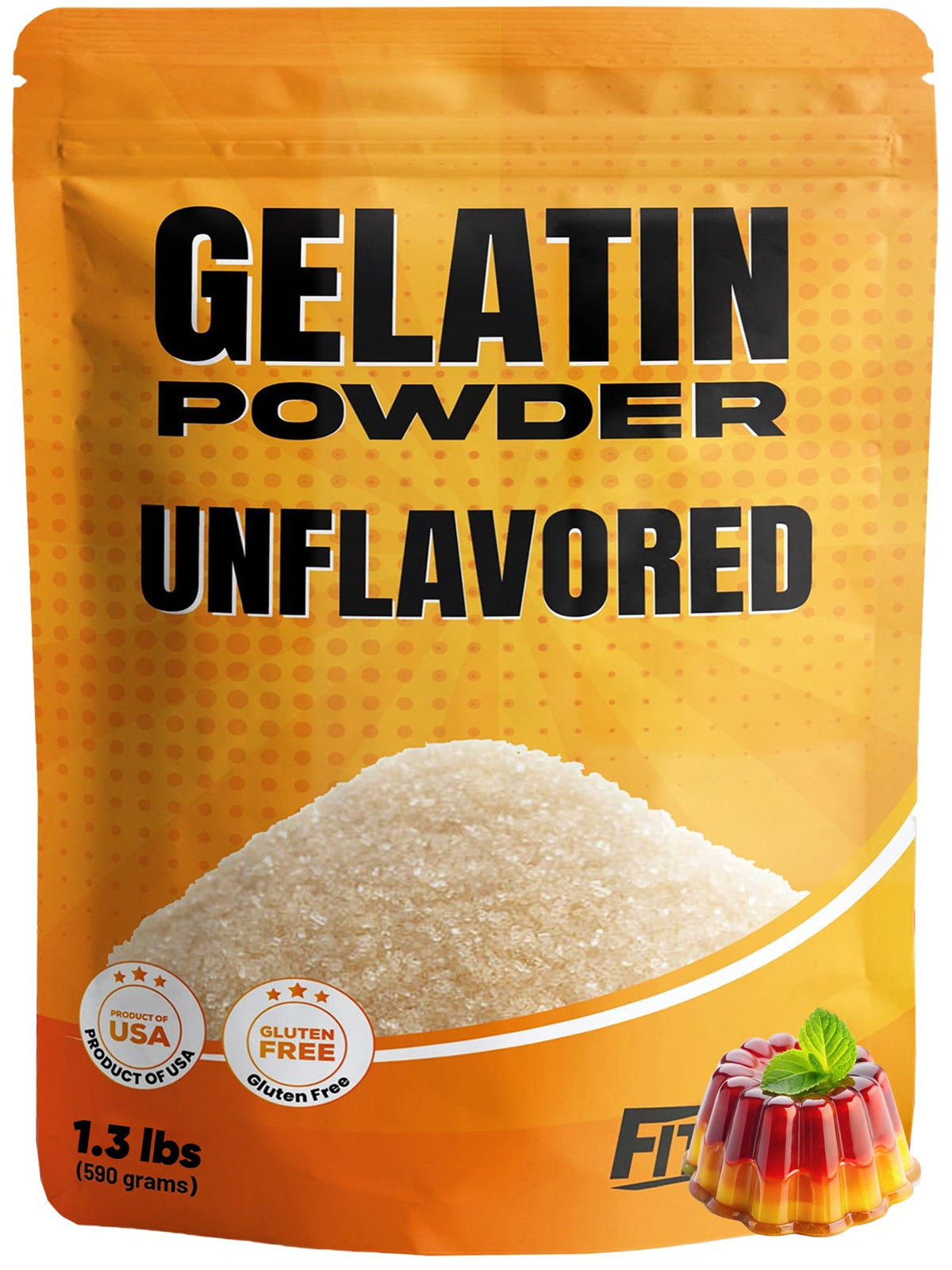 Fit Lane Gelatin unflavored powder for versatile desserts and cooking.