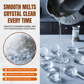 Fit Lane Isomalt Crystals pour smoothly into molds for sparkling sugar gems.