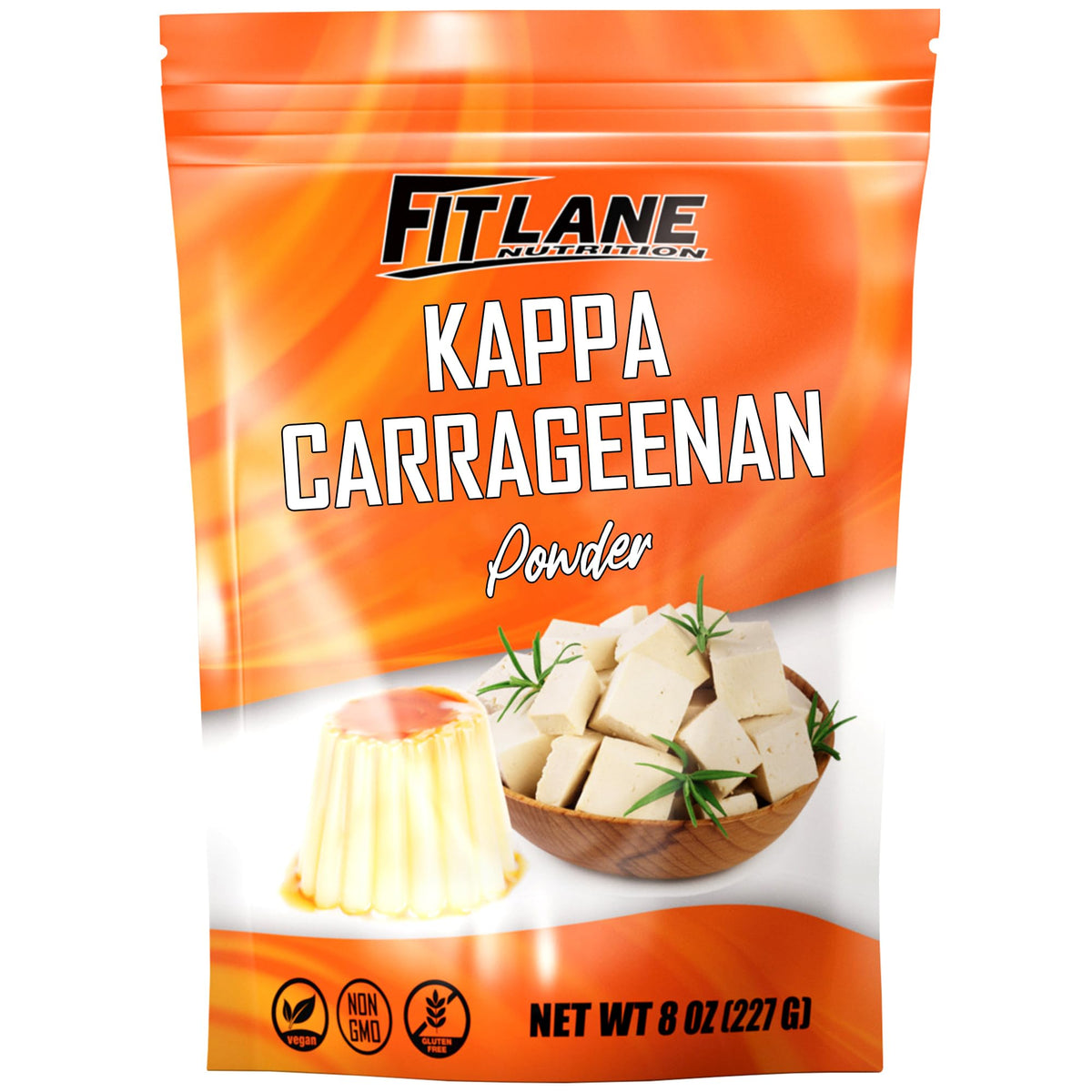 Fit Lane Nutrition kappa carrageenan powder 8oz thickens vegan cheeses for smooth, dairy-free textures