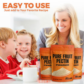 Fit Lane No Sugar Pectin powder scoop for precise low-sugar jam prep.