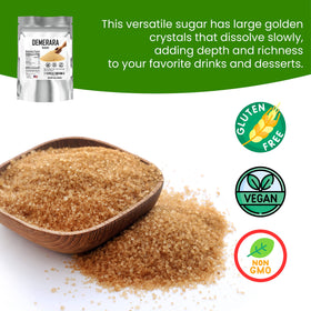Fit Lane Demerara sugar coffee pour demonstrates slow-dissolving crystals for rich beverages