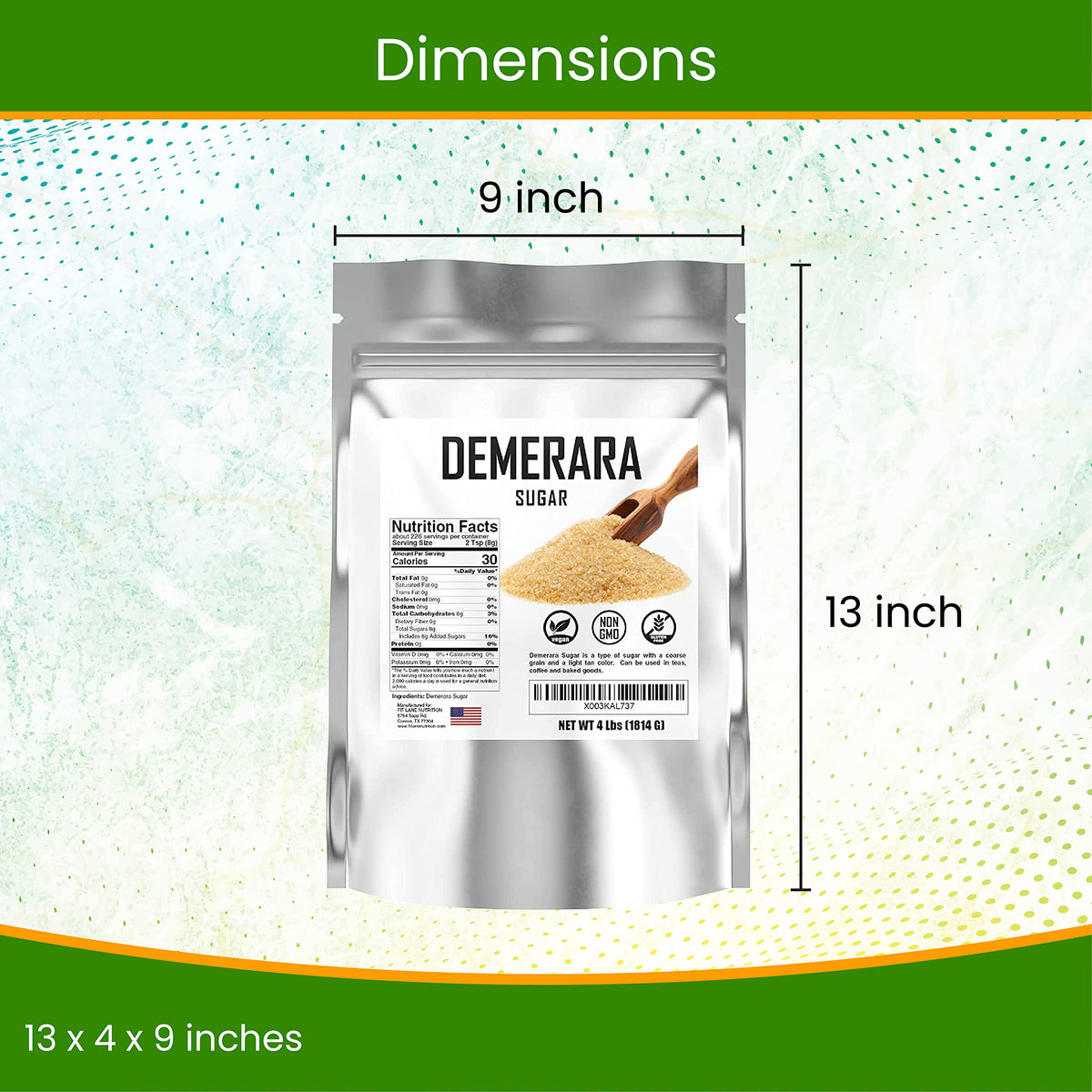 Fit Lane Demerara sugar kitchen-friendly ingredient for authentic flavor in baking and drinks