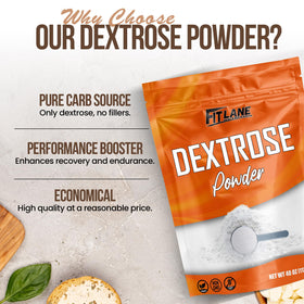 Fit Lane Nutrition dextrose powder post-workout-shake highlights quick glucose for energy