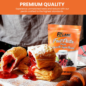 Fit Lane Nutrition pectin label highlights natural vegan non-GMO ingredients.