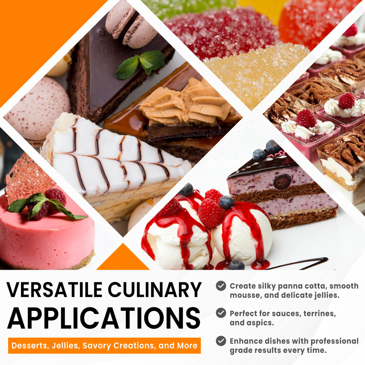 Fit Lane gelatin sheets producing a clear, glossy finish on desserts.