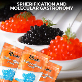 Fit Lane Sodium Alginate Powder with scoop for precise measurements.