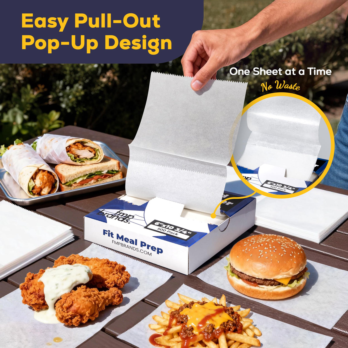 Fit Meal Prep interfolded pop-up design speeds food prep