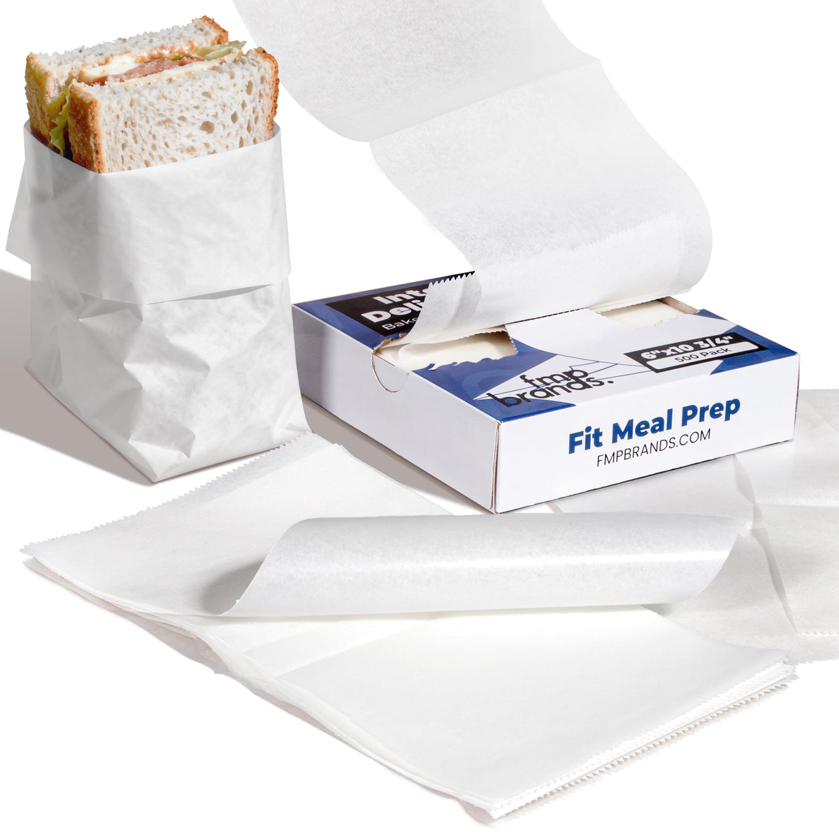 Fit Meal Prep pop-up deli wax paper 6x10.75 inches for quick sandwich wrapping