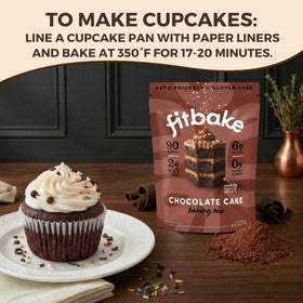 8.75oz FitBake baking mix bag on kitchen counter.