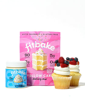 Texture close-up of FitBake frosting for creamy spreadability.