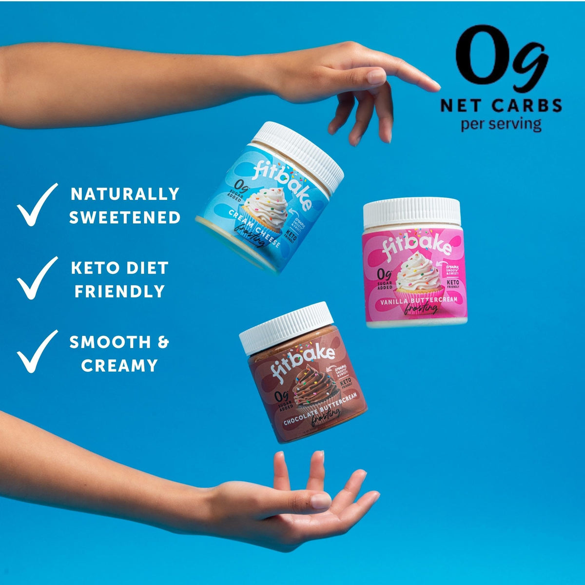 FitBake frosting ingredients close-up showing natural sweeteners.