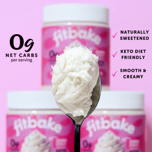 Close-up of FitBake keto frosting texture ideal for decorating