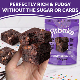 Batter in classic fudge style ready to bake with FitBake mix