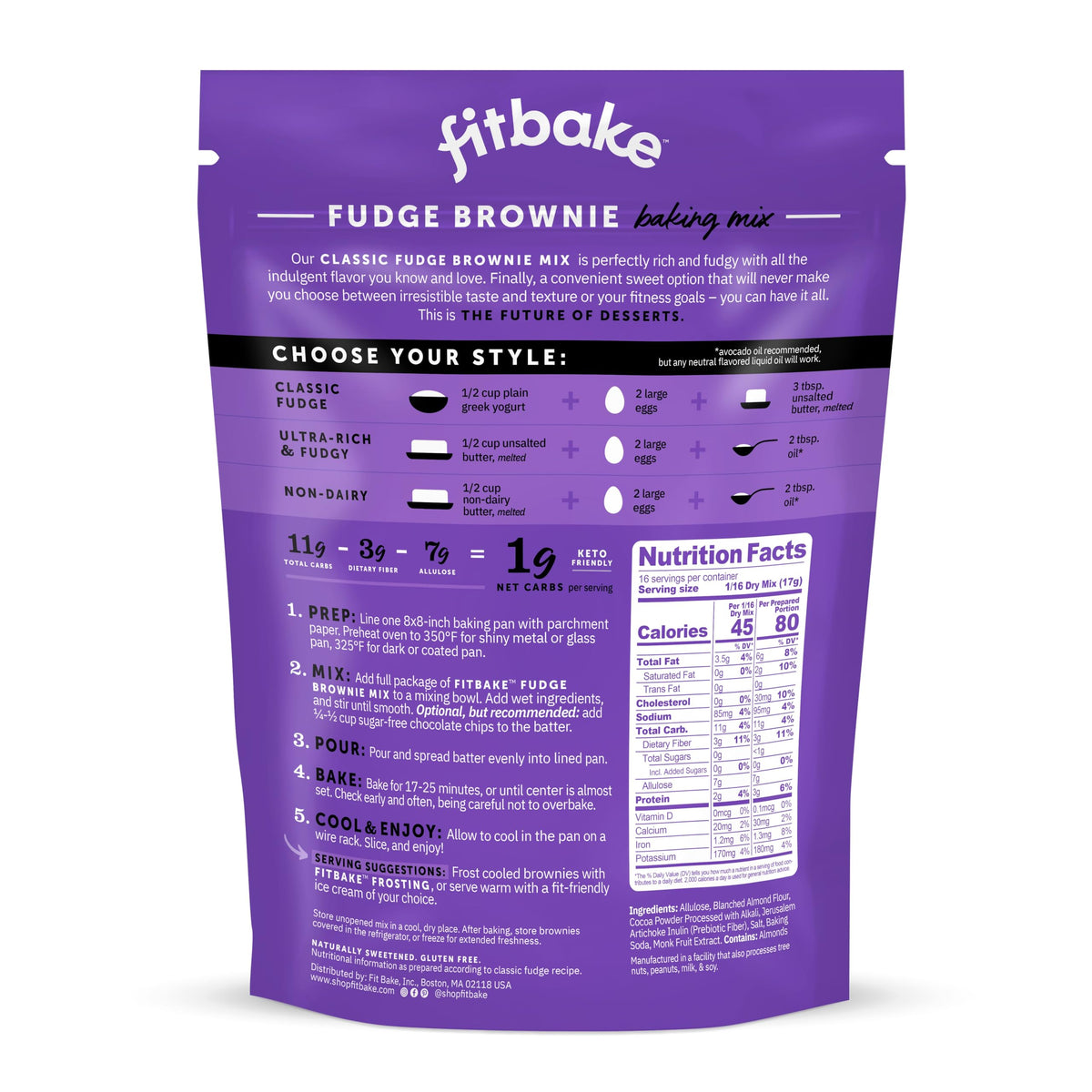 FitBake Keto Fudge Brownie Mix ingredients close‑up highlighting almond flour texture