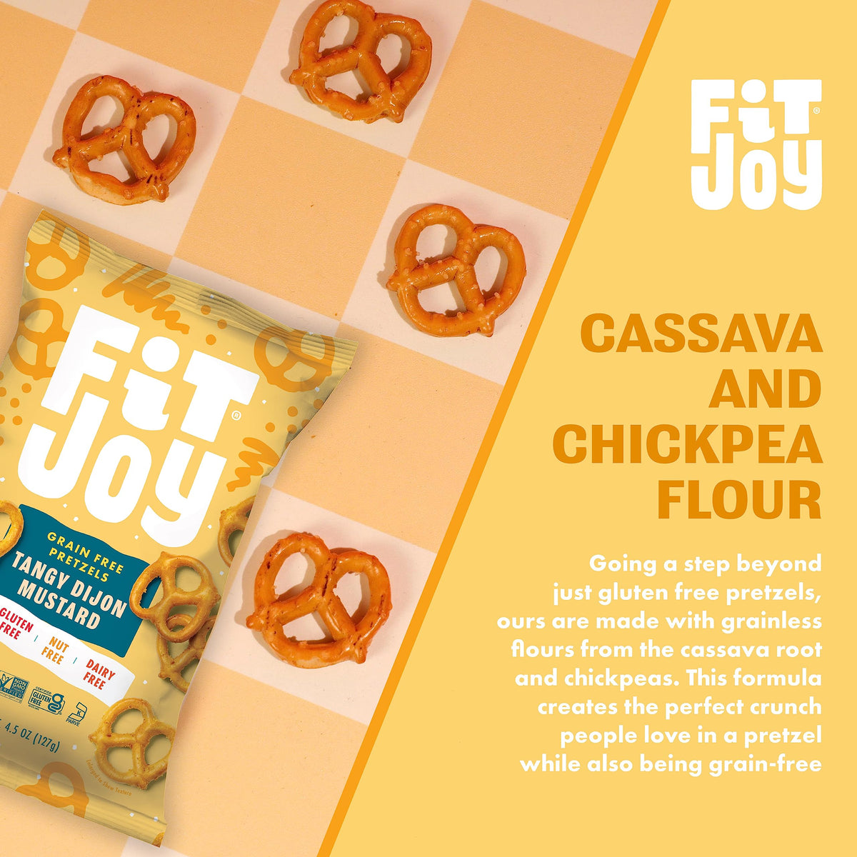 FitJoy allergen-friendly gluten-free pretzels ideal for kids' snacks.