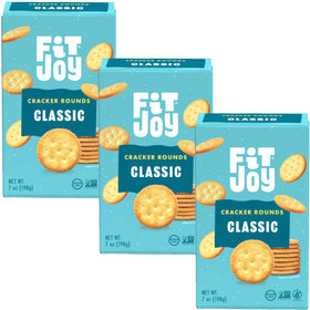 FitJoy Classic Salt grain-free crackers on serving tray for easy entertaining