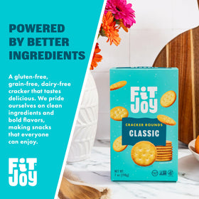 Close-up of grain-free crackers showing crisp texture from FitJoy