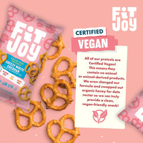 FitJoy dairy-free cheddar pretzels ready to share at parties