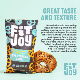FitJoy Everything Bagel Pretzels cassava and chickpea flour base delivering crisp bite.