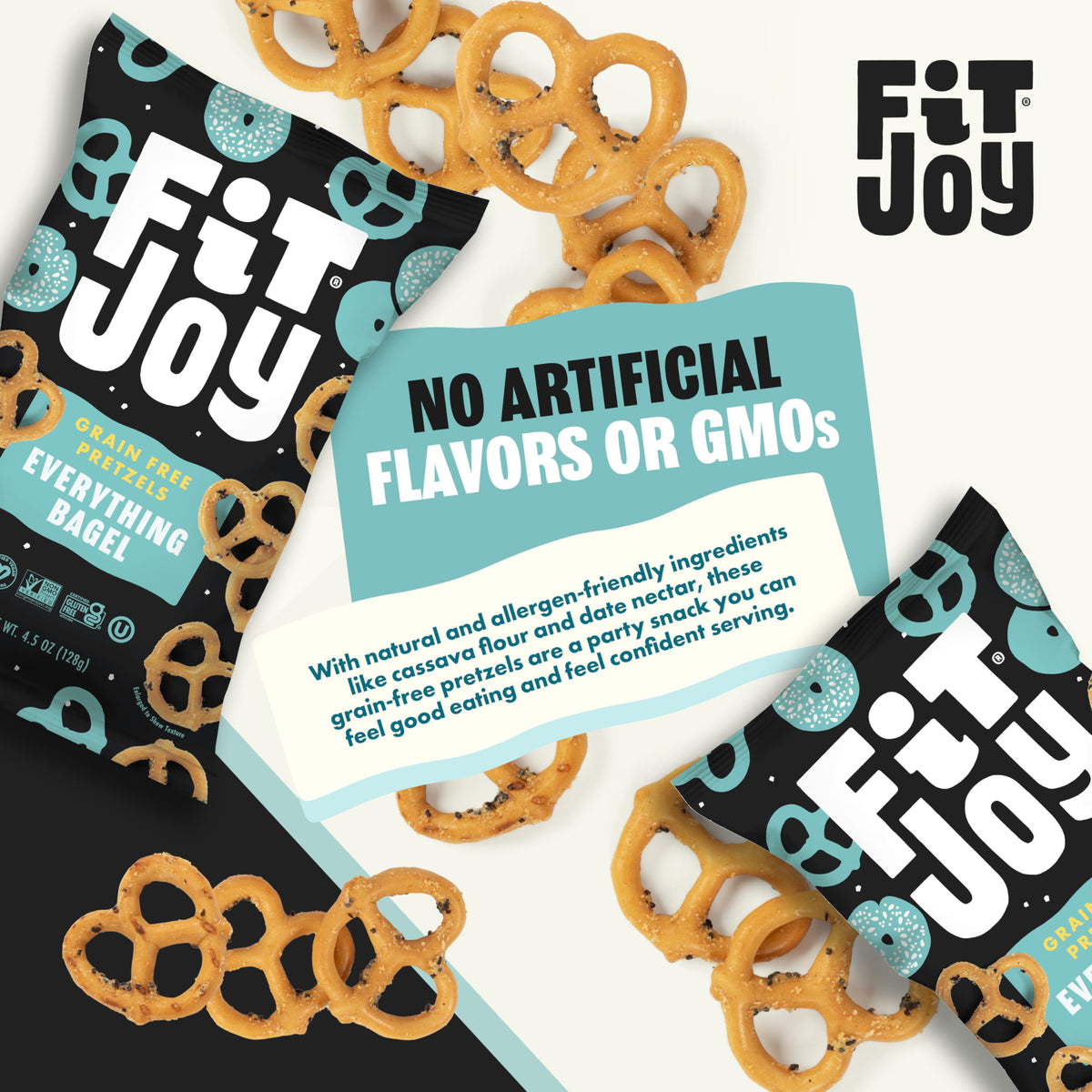 FitJoy Everything Bagel Pretzels snack platter ready for sharing at gatherings.