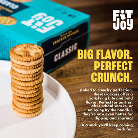 Family enjoys FitJoy Classic Salt crackers as a gluten-free snack