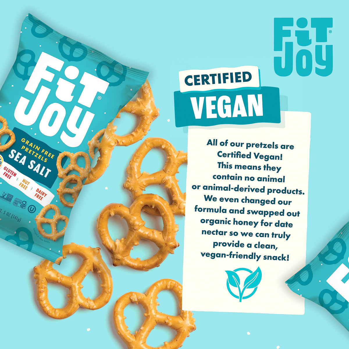 FitJoy Sea Salt Pretzels on-the-go inspiration showing portable bag for moms and kids.