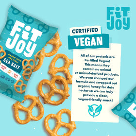 FitJoy Sea Salt Pretzels on-the-go inspiration showing portable bag for moms and kids.