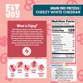 FitJoy vegan dairy-free pretzels close-up with nooch-dust, bold flavor