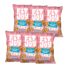 FitJoy White Cheddar Pretzels pack 6-4.5 oz, crave-worthy crunch for snacking