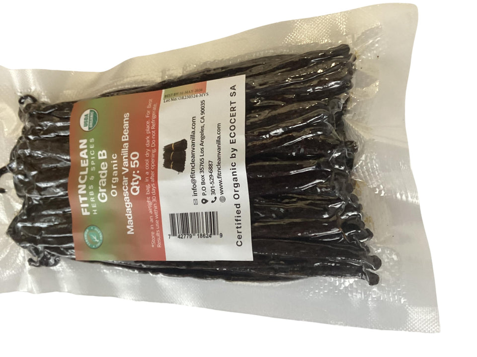 FITNCLEAN Madagascar vanilla beans pods 50: ideal for rich homemade extract.