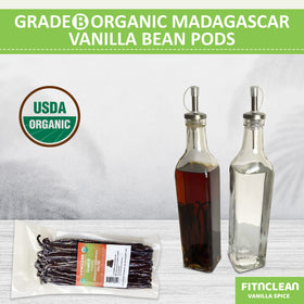 FITNCLEAN organic Grade B vanilla pods: versatile for baking and flavoring.