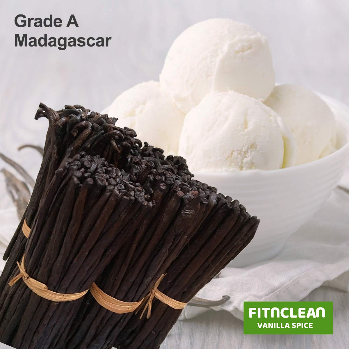 Ready-to-use FITNCLEAN vanilla beans for extracts and recipes.