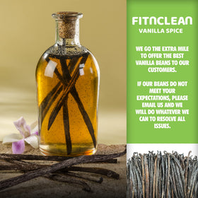 FITNCLEAN vanilla extract in progress with pods steeping in liquid.